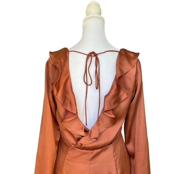 Majorelle x Revolve - Nelly Mini Dress in Terracotta Brown Sz S - Picture 8 of 10